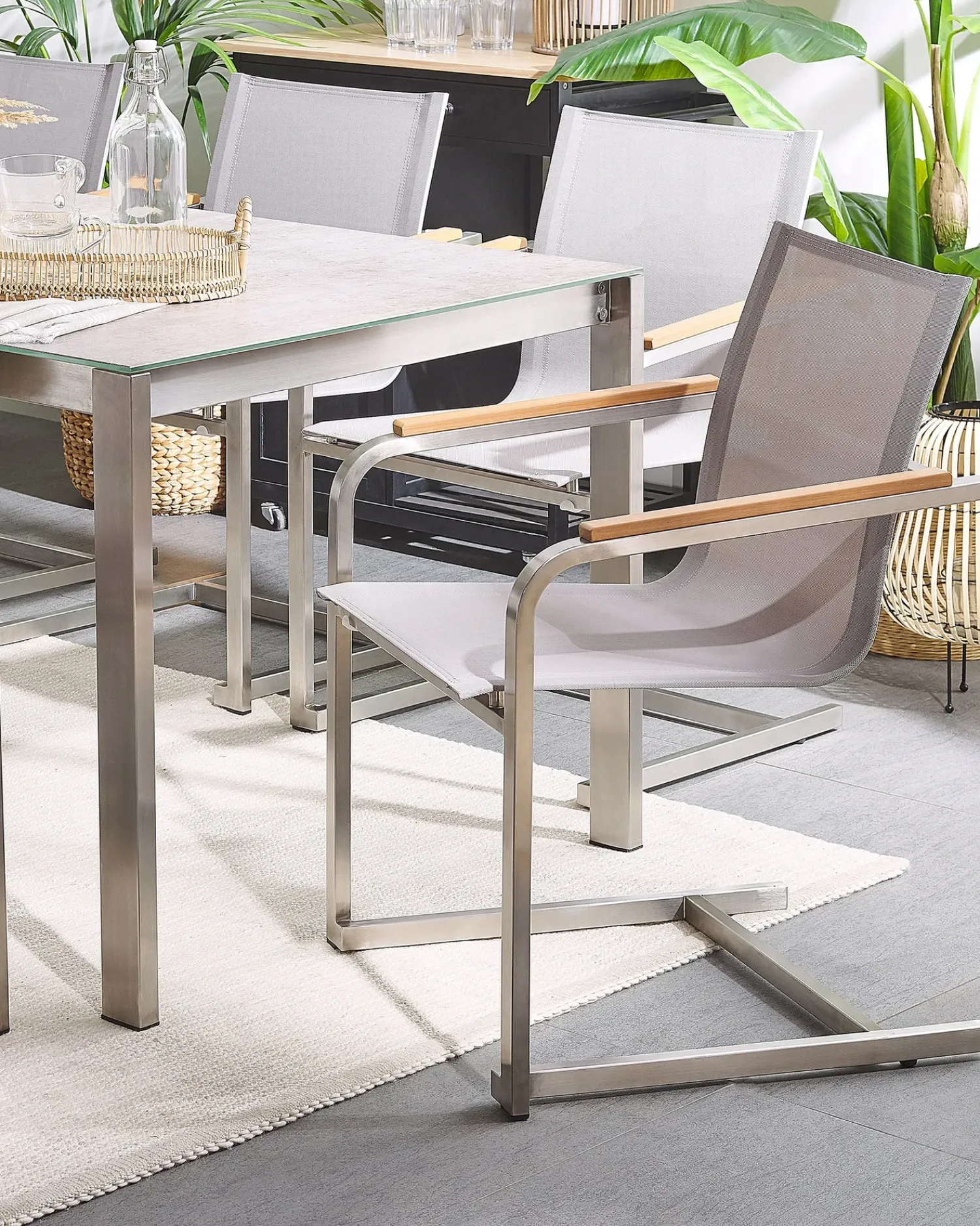 Best Beliani COSOLETO Acciaio inox Beige Beige Argento