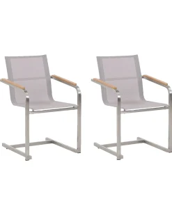 Discount Beliani COSOLETO Acciaio inox Beige Beige Argento