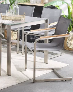 Beliani COSOLETO Acciaio inox Grigio Argento Grigio