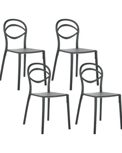 New Beliani Set di 4 sedie da giardino COVOLO Nero