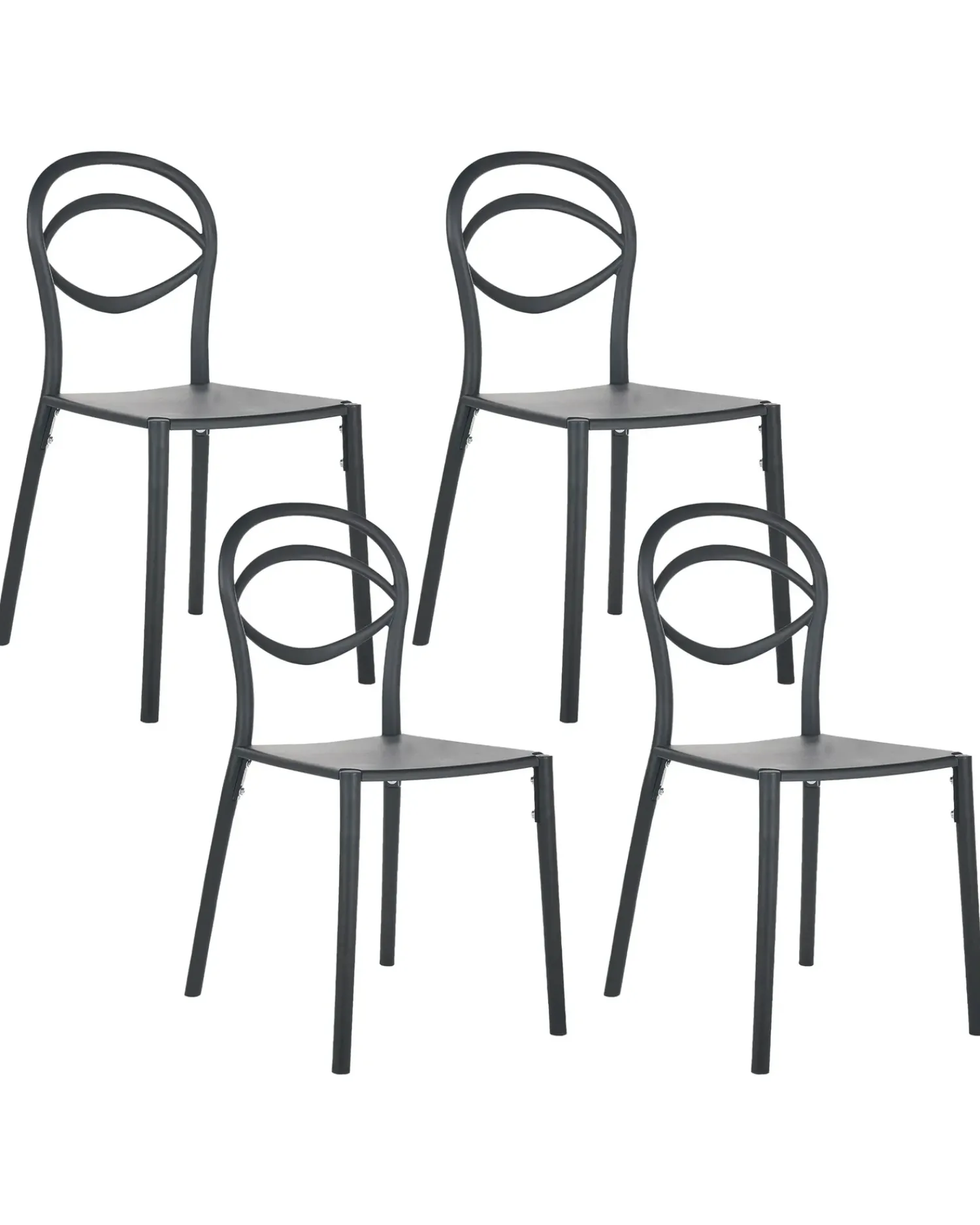New Beliani Set di 4 sedie da giardino COVOLO Nero