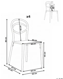 New Beliani Set di 4 sedie da giardino COVOLO Nero