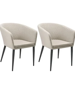 Hot Beliani Set di 2 sedie da giardino CURGOS Tessuto Beige Beige Nero