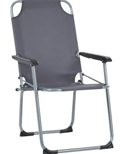 Discount Beliani Set di 4 sedie da giardino GALATSI Pieghevole Metallo Grigio Grigio Nero