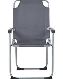 Discount Beliani Set di 4 sedie da giardino GALATSI Pieghevole Metallo Grigio Grigio Nero