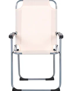 Discount Beliani Set di 4 sedie da giardino GALATSI Pieghevole Metallo Beige Beige Grigio Nero