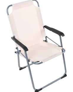 Discount Beliani Set di 4 sedie da giardino GALATSI Pieghevole Metallo Beige Beige Grigio Nero