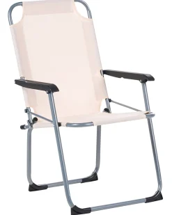 Discount Beliani Set di 4 sedie da giardino GALATSI Pieghevole Metallo Beige Beige Grigio Nero