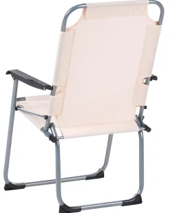 Discount Beliani Set di 4 sedie da giardino GALATSI Pieghevole Metallo Beige Beige Grigio Nero