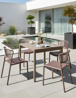 Best Beliani Set di 4 sedie da giardino GELA Marrone