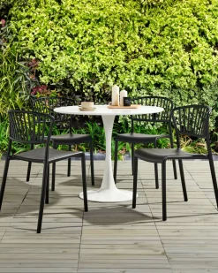 Beliani Set di 4 sedie da giardino GELA Nero