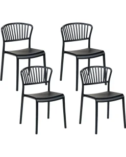 Beliani Set di 4 sedie da giardino GELA Nero