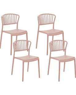 Clearance Beliani Set di 4 sedie da giardino GELA pastello Rosa