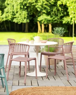 Clearance Beliani Set di 4 sedie da giardino GELA pastello Rosa