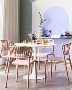 Clearance Beliani Set di 4 sedie da giardino GELA pastello Rosa