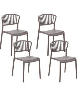 Outlet Beliani Set di 4 sedie da giardino GELA Tortora Beige