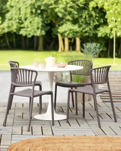 Outlet Beliani Set di 4 sedie da giardino GELA Tortora Beige