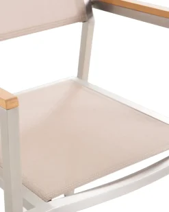 Best Beliani Set di 4 sedie da giardino GROSSETO Acciaio inox Beige Beige Argento Marrone