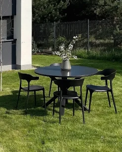 Clearance Beliani Set di 4 sedie da giardino GUBBIO Nero