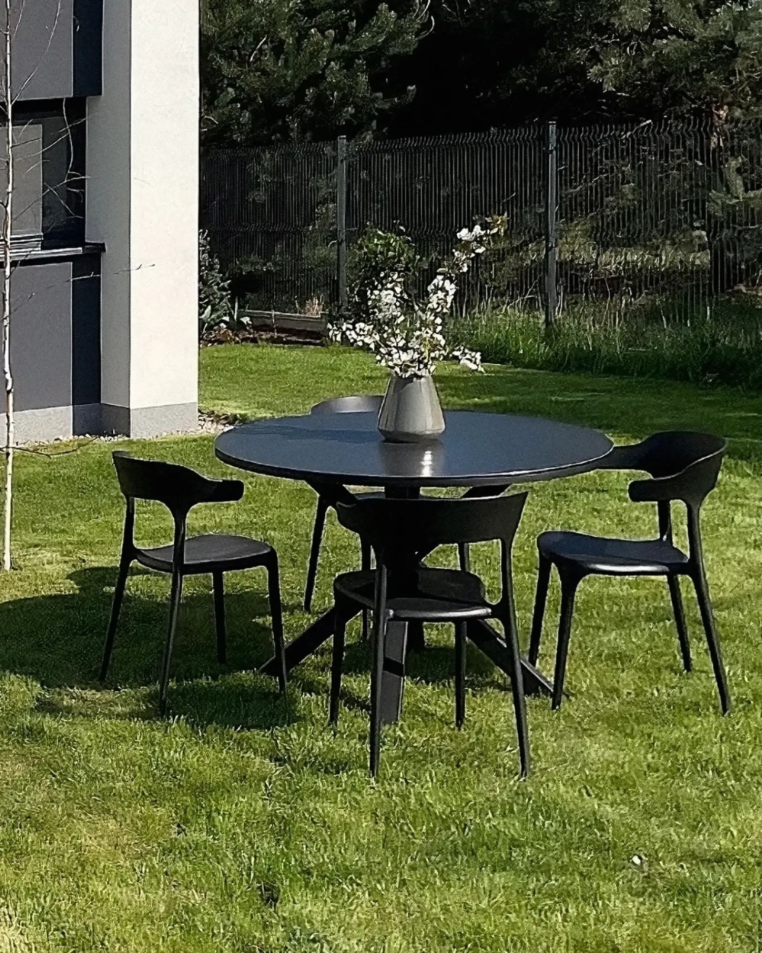 Clearance Beliani Set di 4 sedie da giardino GUBBIO Nero