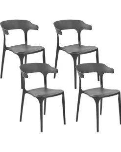 Clearance Beliani Set di 4 sedie da giardino GUBBIO Nero