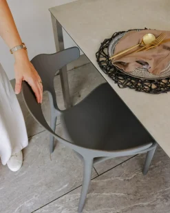 Best Beliani Set di 4 sedie da giardino GUBBIO Grigio