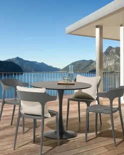 Best Beliani Set di 4 sedie da giardino GUBBIO Grigio