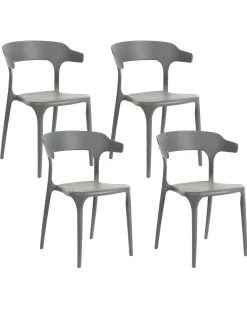 Best Beliani Set di 4 sedie da giardino GUBBIO Grigio