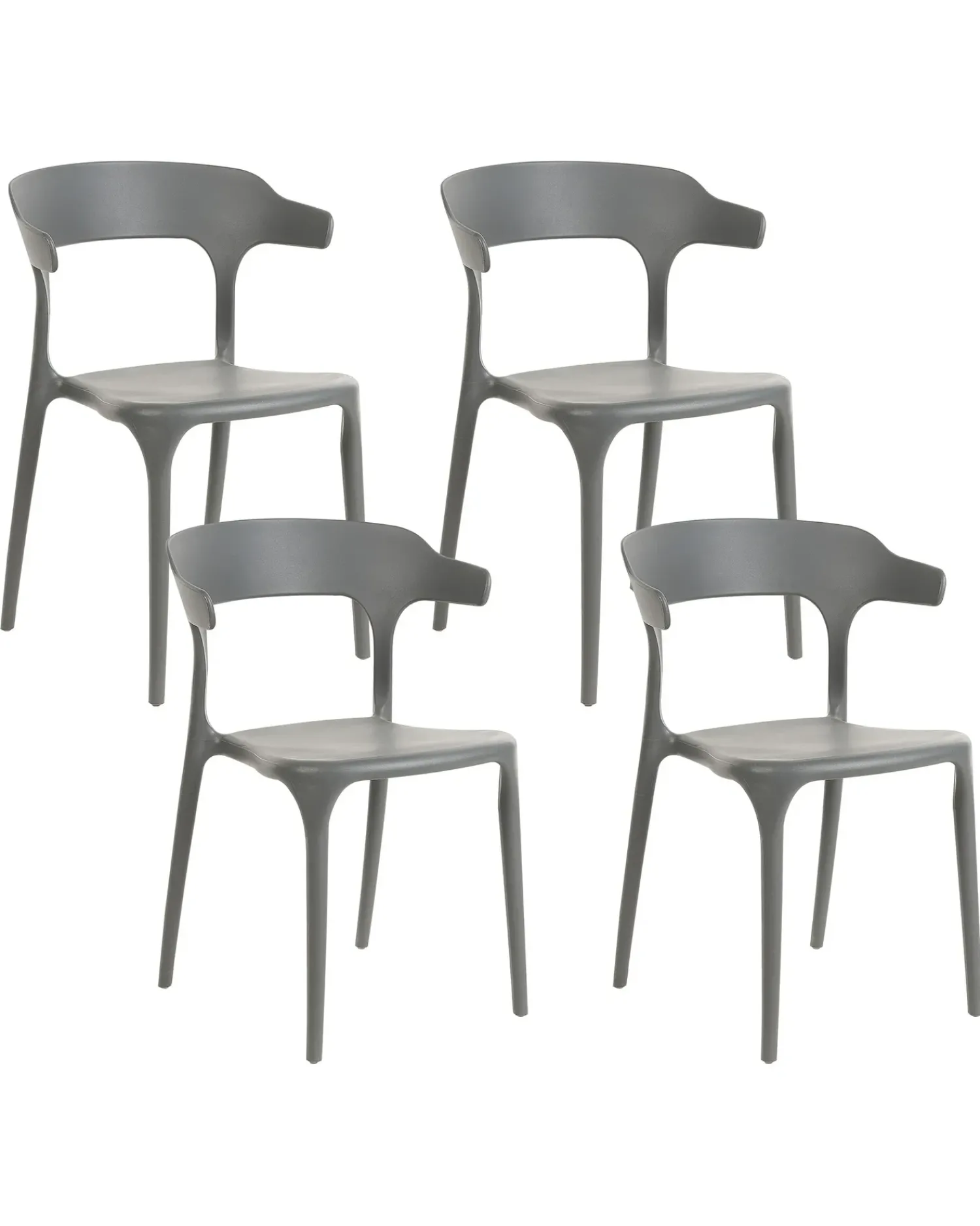Best Beliani Set di 4 sedie da giardino GUBBIO Grigio
