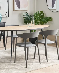 Best Beliani Set di 4 sedie da giardino GUBBIO Grigio