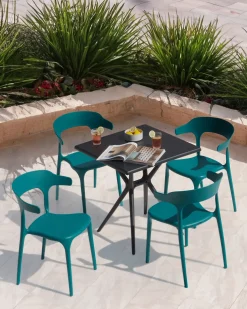 Best Beliani Set di 4 sedie da giardino GUBBIO Foglia di tè Verde