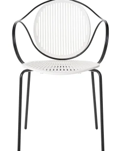Hot Beliani Set di 2 sedie da giardino IKARIA Metallo Bianco sporco Bianco Nero