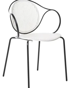 Hot Beliani Set di 2 sedie da giardino IKARIA Metallo Bianco sporco Bianco Nero