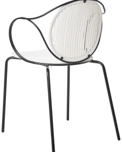 Hot Beliani Set di 2 sedie da giardino IKARIA Metallo Bianco sporco Bianco Nero