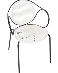 Hot Beliani Set di 2 sedie da giardino IKARIA Metallo Bianco sporco Bianco Nero