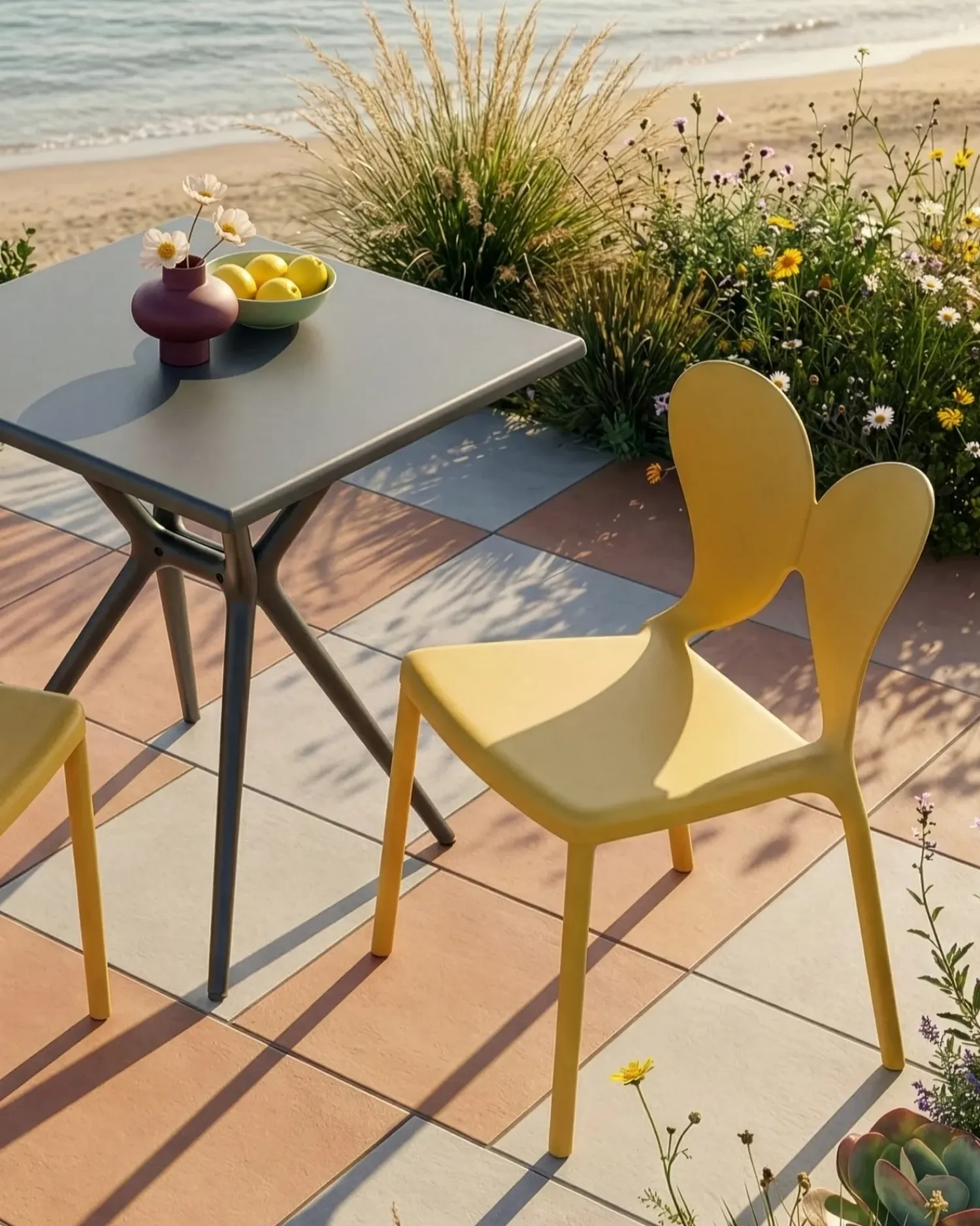 Sale Beliani Set di 2 sedie da giardino LARISSA Impilabile Giallo