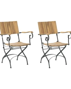 Hot Beliani LASCARI Legno d'acacia Marrone chiaro Marrone Nero