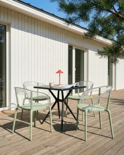 Discount Beliani Set di 4 sedie da giardino MALEVIZI Impilabile Verde chiaro Trasparente Verde
