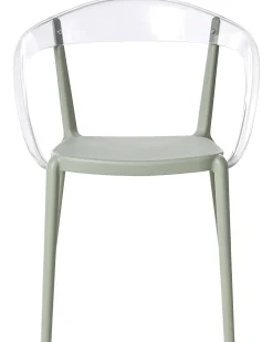 Discount Beliani Set di 4 sedie da giardino MALEVIZI Impilabile Verde chiaro Trasparente Verde