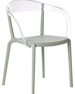 Discount Beliani Set di 4 sedie da giardino MALEVIZI Impilabile Verde chiaro Trasparente Verde