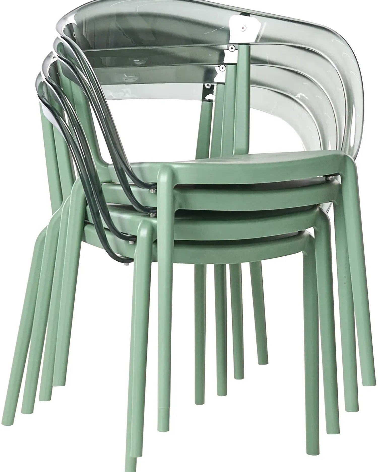 Hot Beliani Set di 4 sedie da giardino MALEVIZI Impilabile Verde Trasparente Verde