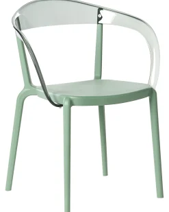 Hot Beliani Set di 4 sedie da giardino MALEVIZI Impilabile Verde Trasparente Verde