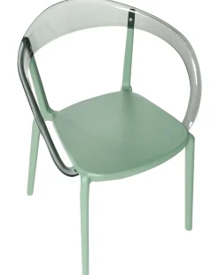 Hot Beliani Set di 4 sedie da giardino MALEVIZI Impilabile Verde Trasparente Verde