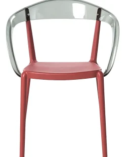 Sale Beliani Set di 4 sedie da giardino MALEVIZI Impilabile Rosso Rosso Trasparente