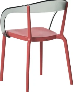 Sale Beliani Set di 4 sedie da giardino MALEVIZI Impilabile Rosso Rosso Trasparente