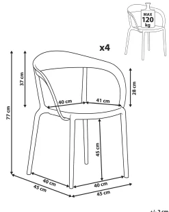 Sale Beliani Set di 4 sedie da giardino MALEVIZI Impilabile Rosso Rosso Trasparente