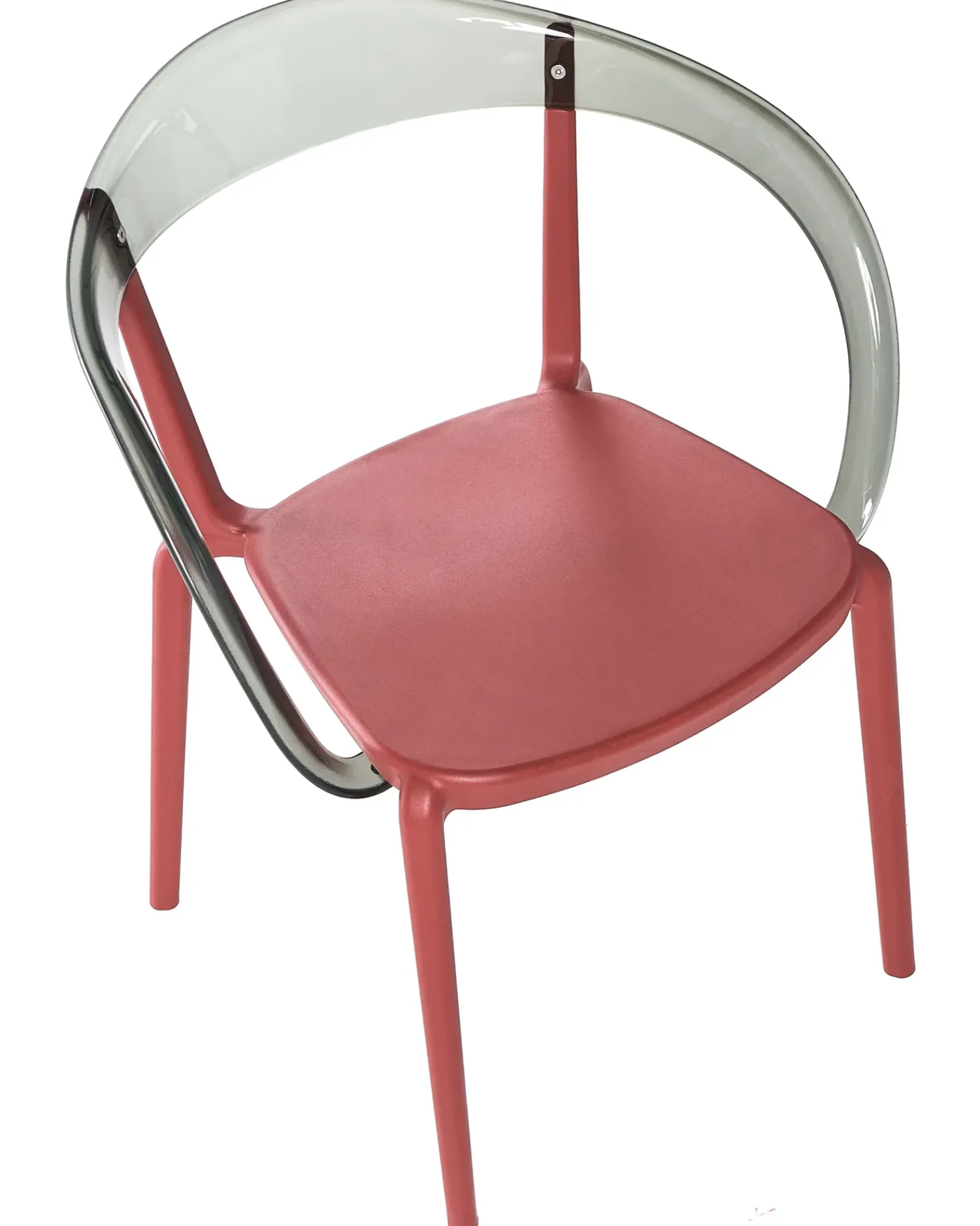 Sale Beliani Set di 4 sedie da giardino MALEVIZI Impilabile Rosso Rosso Trasparente