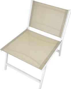 Hot Beliani MARCEDDI con poggiapiedi Metallo Bianco/Beige Beige Bianco