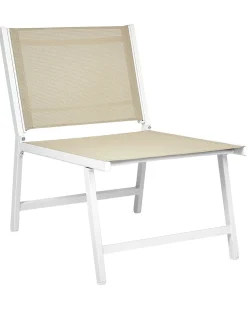 Hot Beliani MARCEDDI con poggiapiedi Metallo Bianco/Beige Beige Bianco
