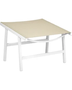 Hot Beliani MARCEDDI con poggiapiedi Metallo Bianco/Beige Beige Bianco